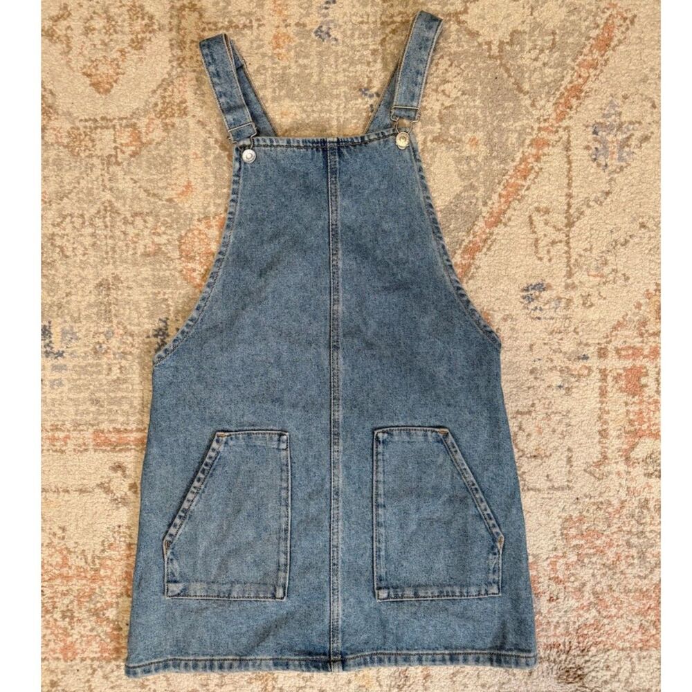 Topshop Moto 90s Y2K Denim Pinafore Mini Dress Indie Sleaze Utility Chic Size 4